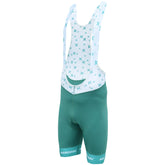Front view of Aerodoc seamless padded cycling shorts in green, designed for comfort and long rides